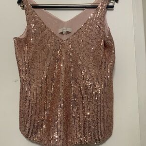 LOFT Women's Rose Gold Sequin Camisole